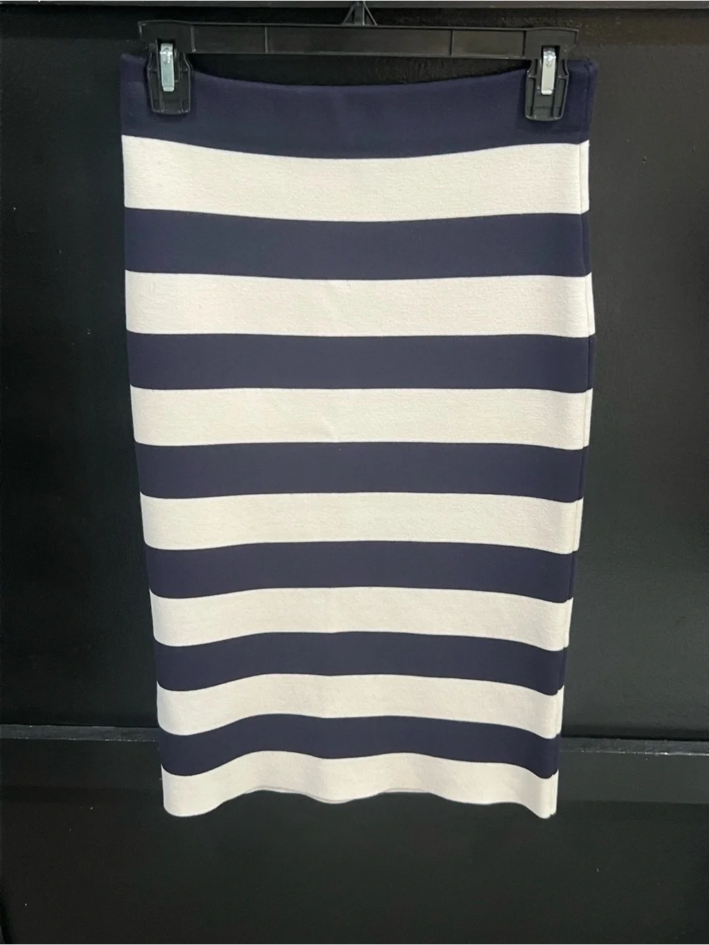 Ann Tyalor Stunning Navy and White Striped Off-Shoulder Two Piece Set